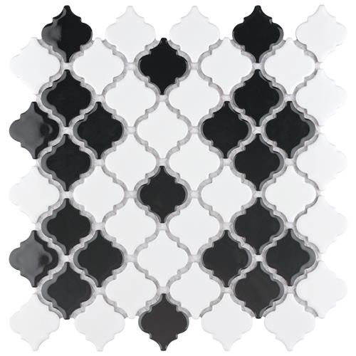 Hudson Tangier Black & White Mimos Porcelain Mosaic