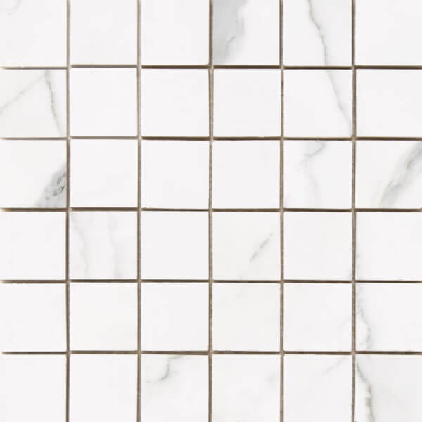 Statuario Luxe Porcelain Mosaic - 2" X 2" - Polished