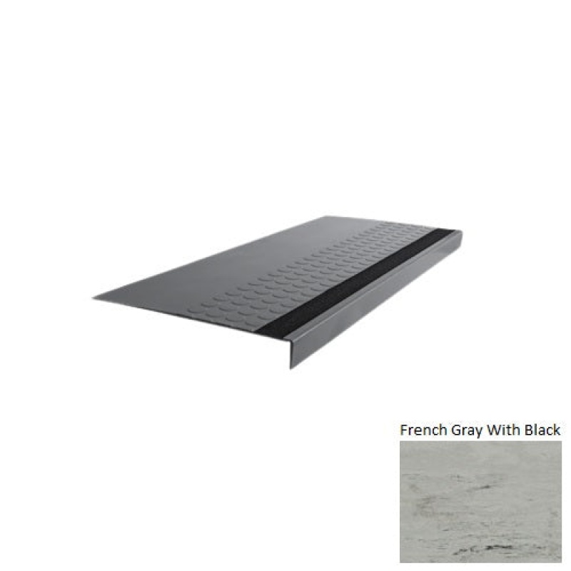 French Gray Rubber Stair Tread, 15" X 72"
