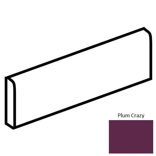 Color Wheel Linear Plum Crazy Ceramic Wall Trim - 4" X 16" Bullnose - Semi Gloss