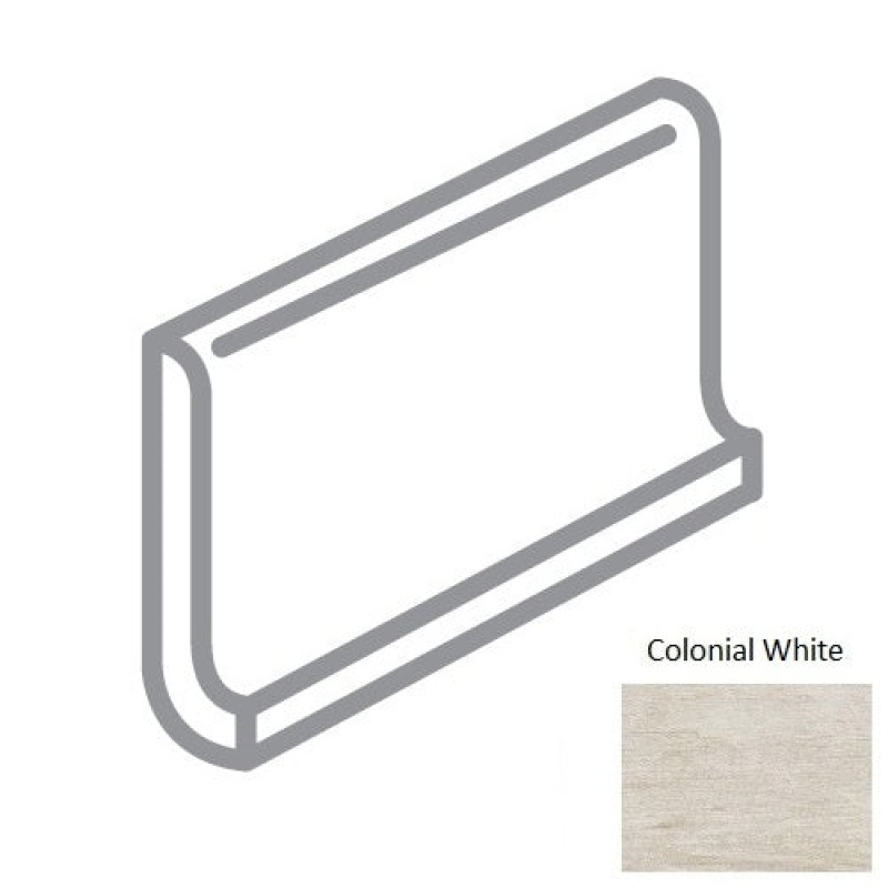 Crate Colonial White Porcelain Wall Trim - 6" X 12" Cove Base - Honed