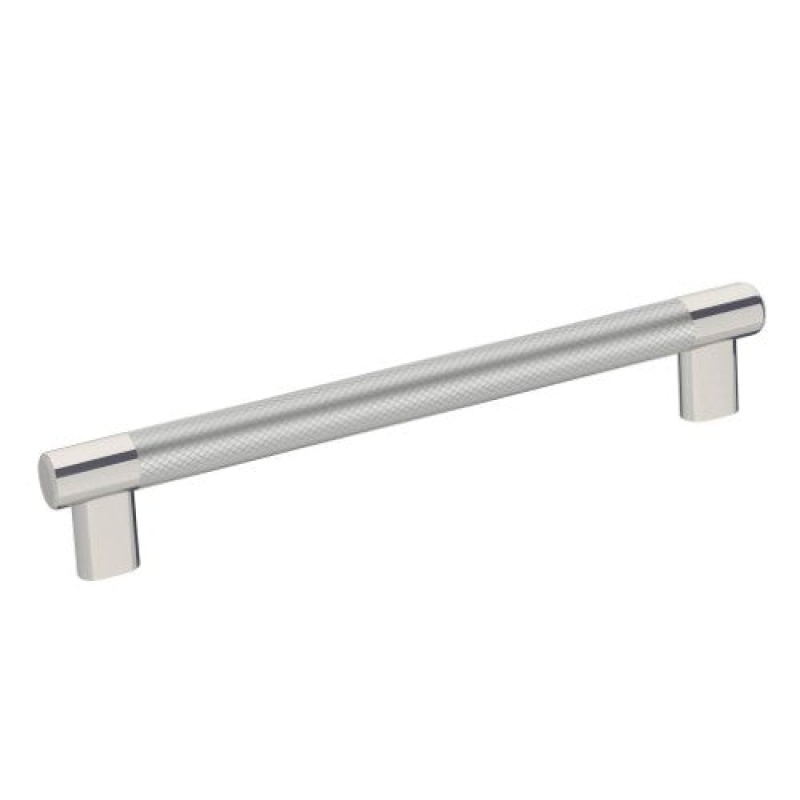 Esquire Zinc Bar Cabinet Pull - Polished Nickel / Stainless Steel - 8" (203 Mm) Center To Center