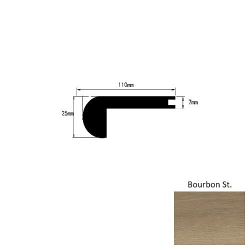 French Quarter Bourbon St. 94" Flush Stair Nose - Matte