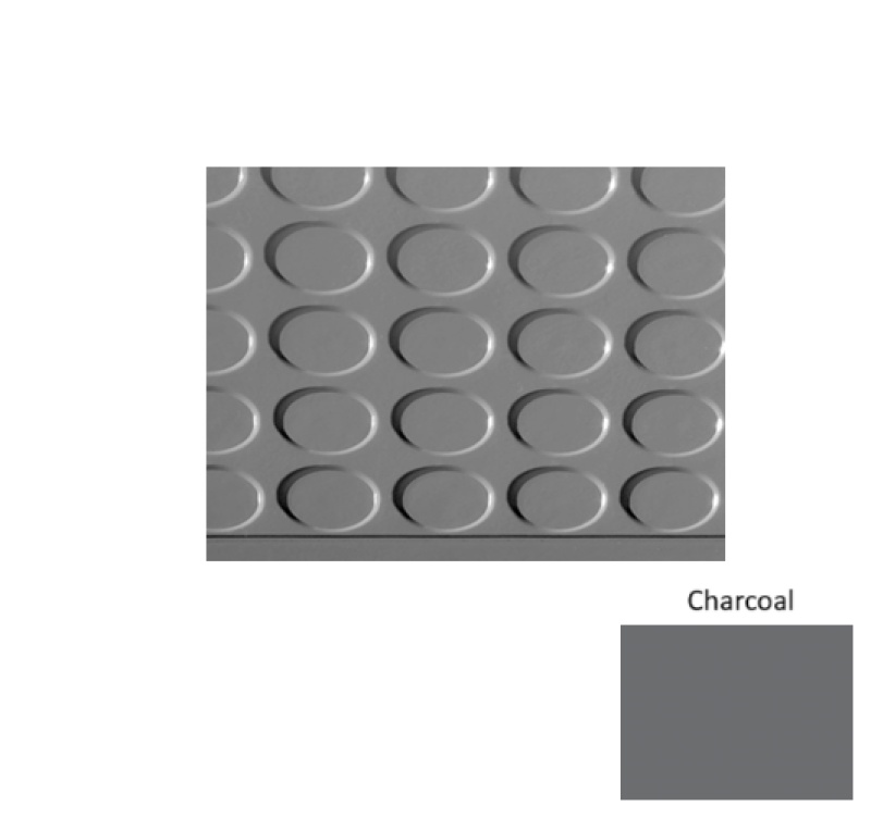 Performance Compound 97 Charcoal Vantage Raised Circular 15 Inch Depth Rubber (Sq) Stair Tread - Textured