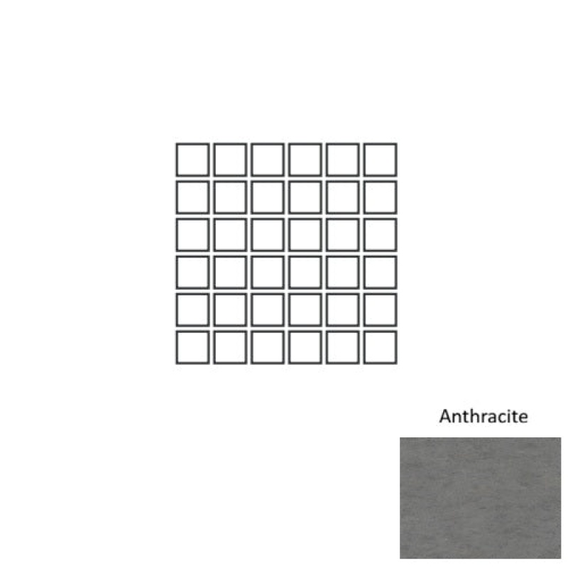 Limestone Anthracite Porcelain Mosaic - 2" X 2" - Natural