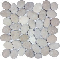 Aquatica Ocean Stones Classic Tan Deco Natural Stone Mosaic - Pebble - Matte