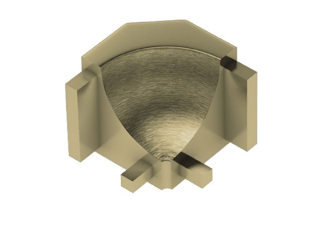 Dilex Ahk 90 Degree Inside Corner Metal Tile Edging Trim - Brushed Brass Anodized Aluminum - 1/2" X 1"