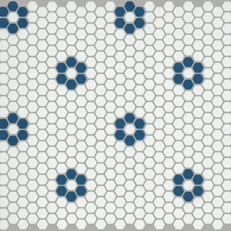 Retro Nectar Indigo Glass Mosaic - Hexagon - Matte