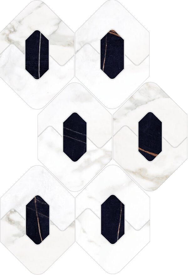 Kobe Borghini Porcelain Mosaic - Elongated Hexagon