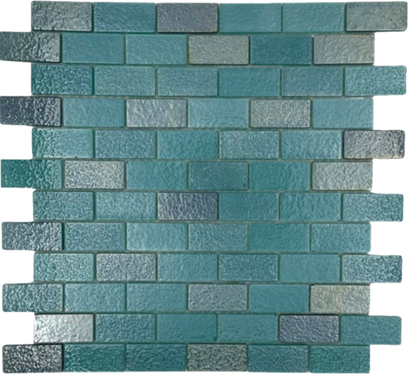 Emerald Shore Glass Mosaic - 1" X 2" - Polished