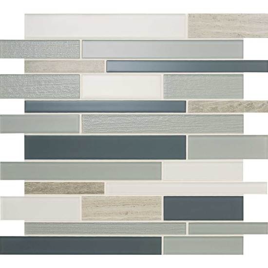 Serentina Tranquility Stone & Glass Mosaic - Linear - Glossy & Matte