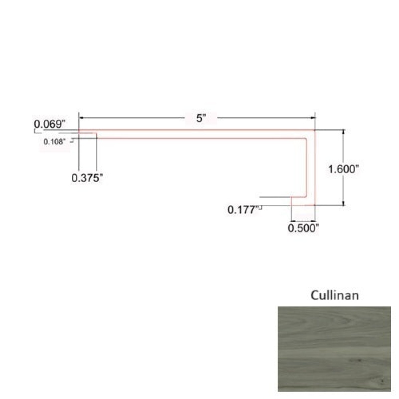 Diamond Cullinan Luxury Vinyl Moulding / Trim - 5" X 94" Square Flush Stair Nose - Commercial Ceramic Bead Uv Coating
