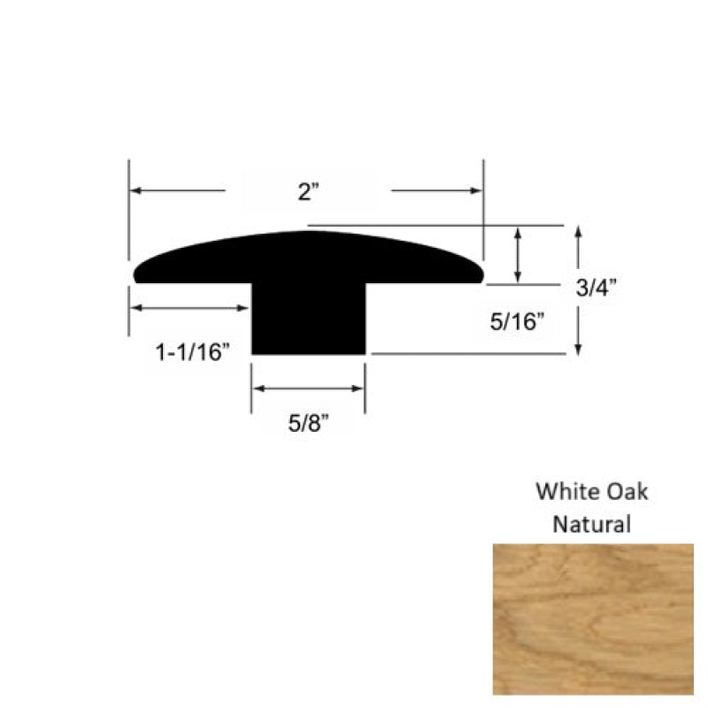 Heritage Solid White Oak 2" x 84" T Molding