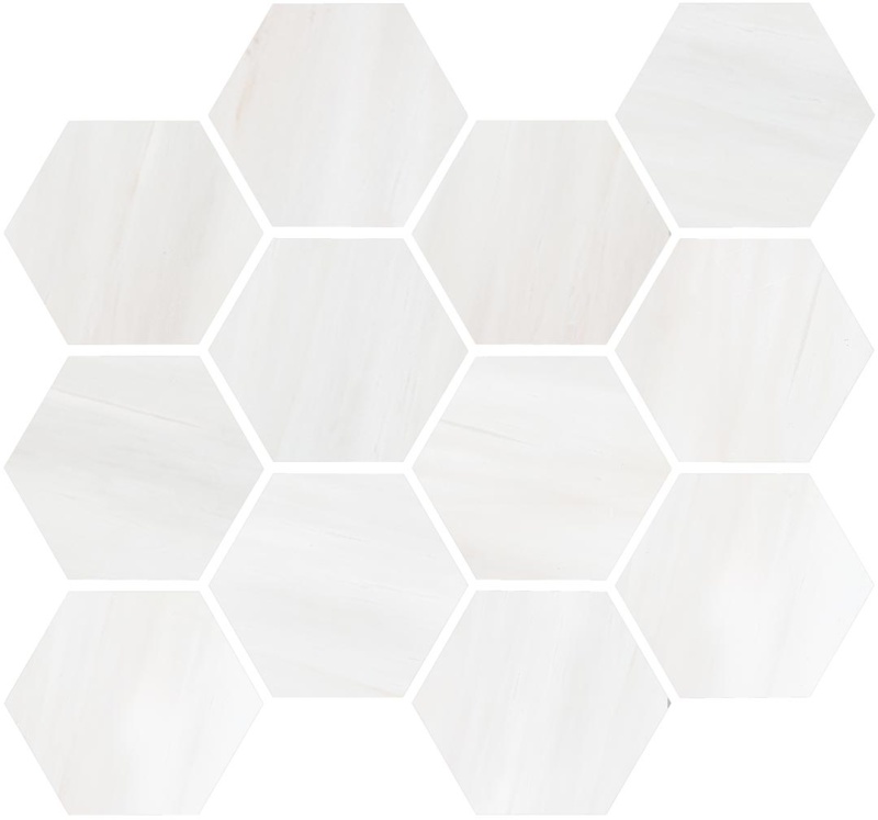Dolomite White Porcelain Mosaic - Hexagon