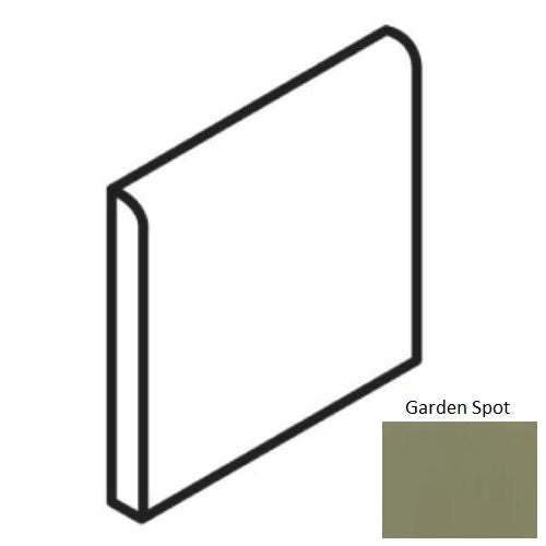 Color Wheel Classic Garden Spot Ceramic Wall Trim - 6" X 6" Bullnose - Semi Gloss