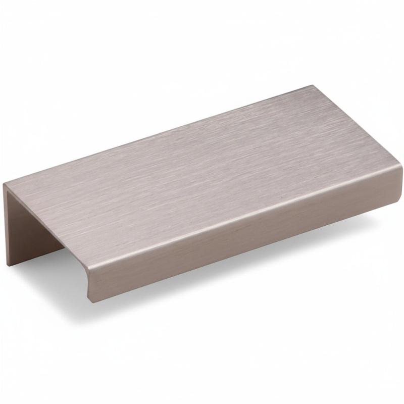 Silverline A1021 Bronze Metal Cabinet Finger Pull - Brushed Satin Nickel - 1 3/4" (45 Mm) Center To Center