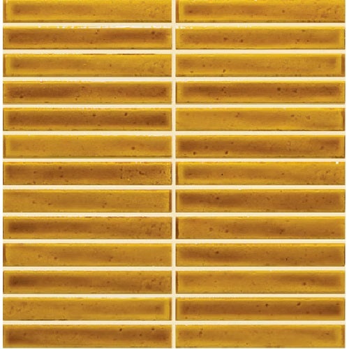 Cotto Revival Pollen Crackle Ceramic Mosaic - 1" X 6" Stacked - Glossy