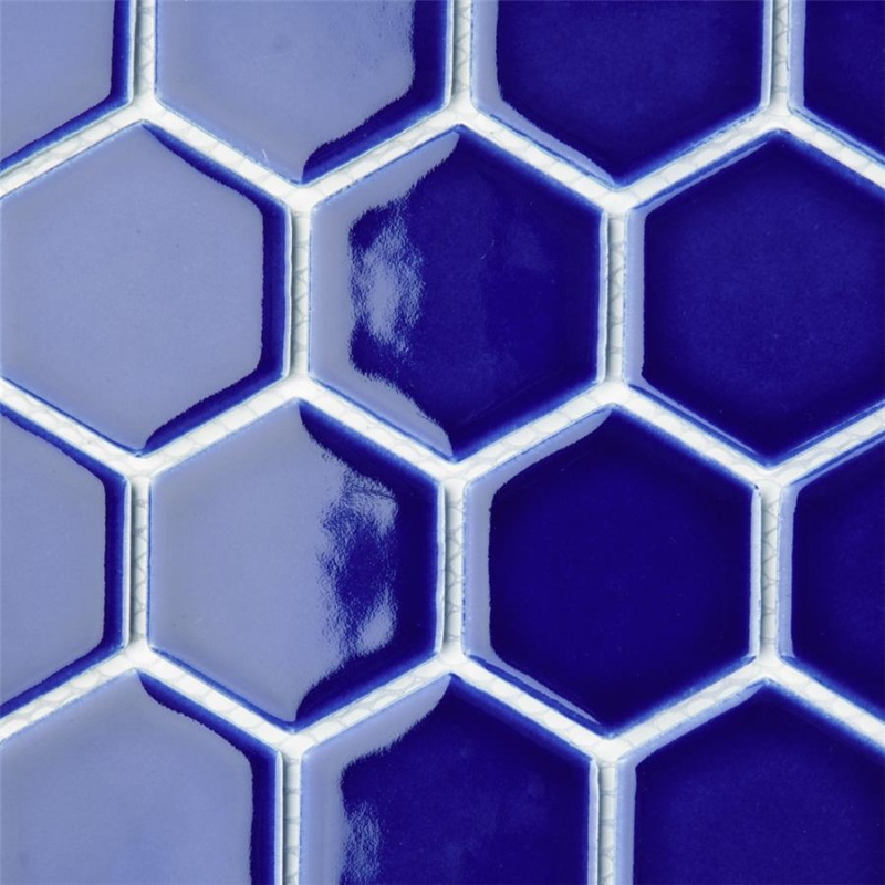 Metro Ion Sapphire Porcelain Mosaic - 2'' Hexagon - Glossy