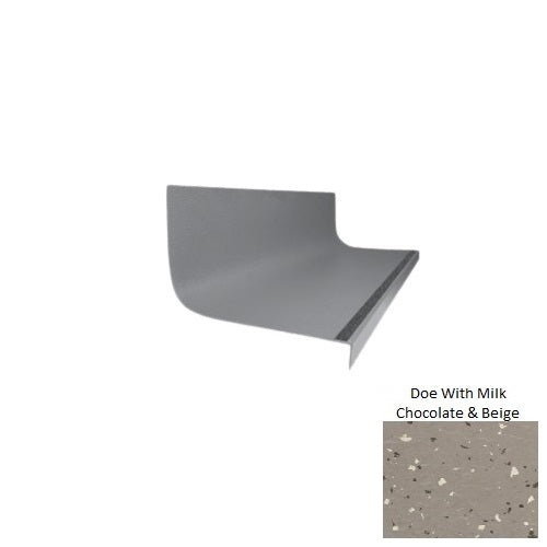 Spextones Doe With Milk Chocolate & Beige Type 1975 With Flush Ribbed / Smooth Insert Distinct Designs Rubber - 20 3/8" X 72" Stair Tread - Hammered