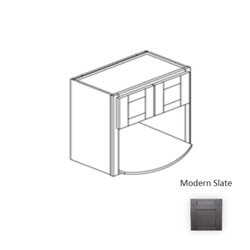 Ms.Wmc2736 Framed Shaker Deluxe Modern Slate Natural Clear Coat Wood Kitchen Wall Cabinet - 27" X 36" X 12" - Natural Clear Coat
