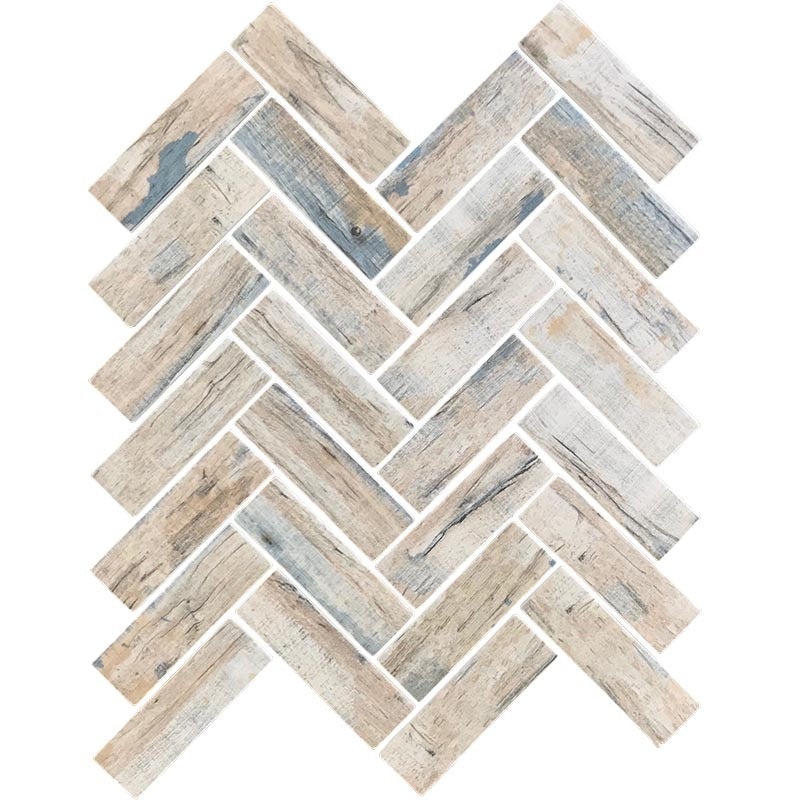 Nantucket Surfside Glass Mosaic - 1.2" X 3.9" Herringbone - Matte