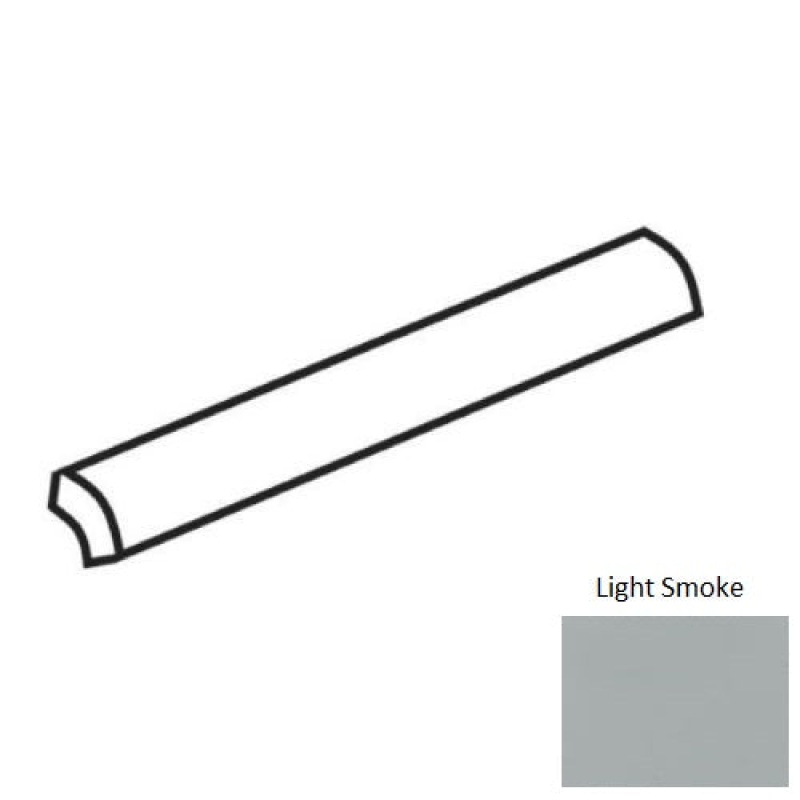 Urban Canvas Light Smoke Ceramic Wall Trim - 1" X 8" Quarter Round - Glossy