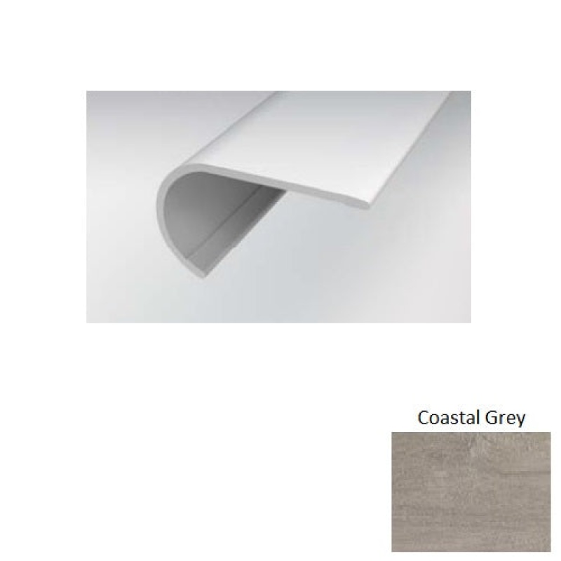 Cyrose Coastal Grey Luxury Vinyl Moulding / Trim - 12 1/5" X 50" Round Stair Nose - Matte