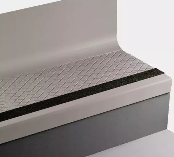 Johnsonite Zephyr Diamond 19" X 42" Angle Fit Stair Tread with Riser