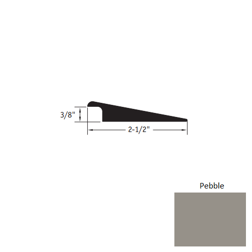 Johnsonite Pebble Vinyl Moulding / Trim - 2 1/2" X 12 Ft (144") X 3/8" Wheeled Traffic Transition - Wheeled Traffic Transition