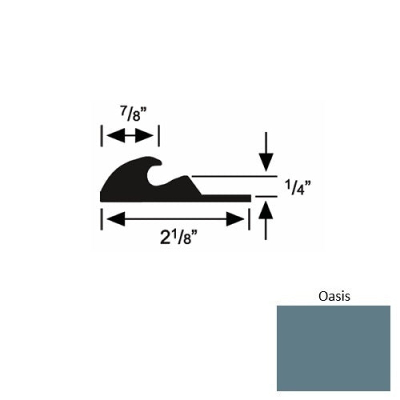Solid 41 Oasis Rubber Tackless Carpet Bar - 2 1/8" X 9 Ft (108") X 1/4"