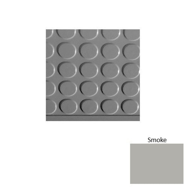 Solid 97 Smoke Vantage Raised Circular 15" Depth Rubber (Sq) Stair Tread With Dupont Kevlar - Textured