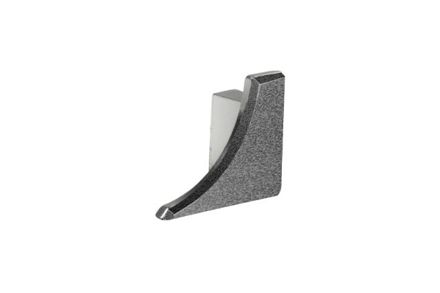 Dilex Ahka Right End Cap Metal Tile Edging Trim - Stone Grey Textured Color Coated Aluminum - 1/4" X 1/2"