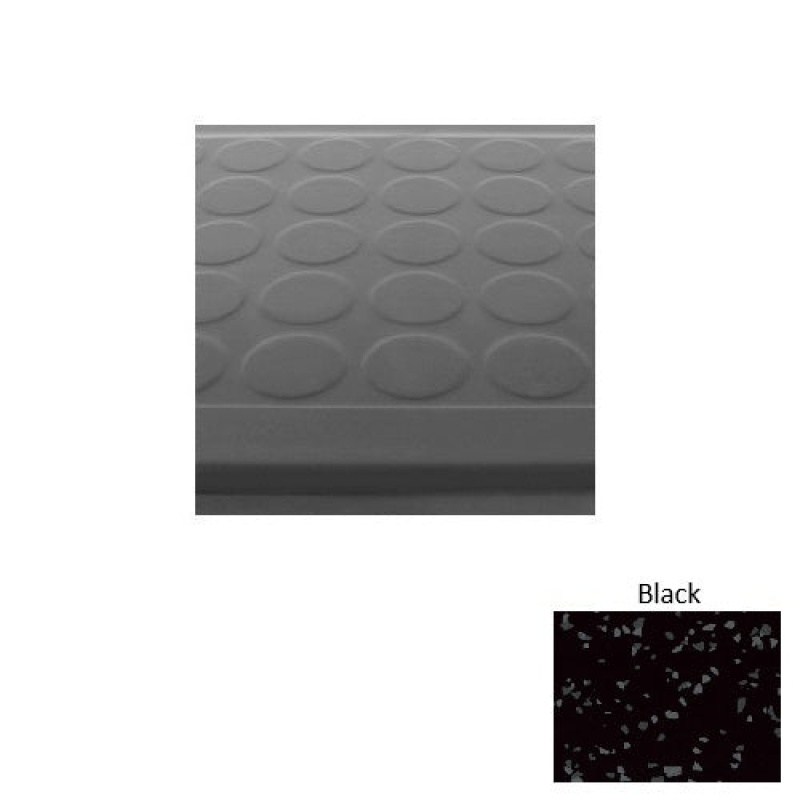 Symmetry 92 Black Low Profile Raised Circular Rubber (Sq) Stair Tread With Dupont Kevlar - Textured