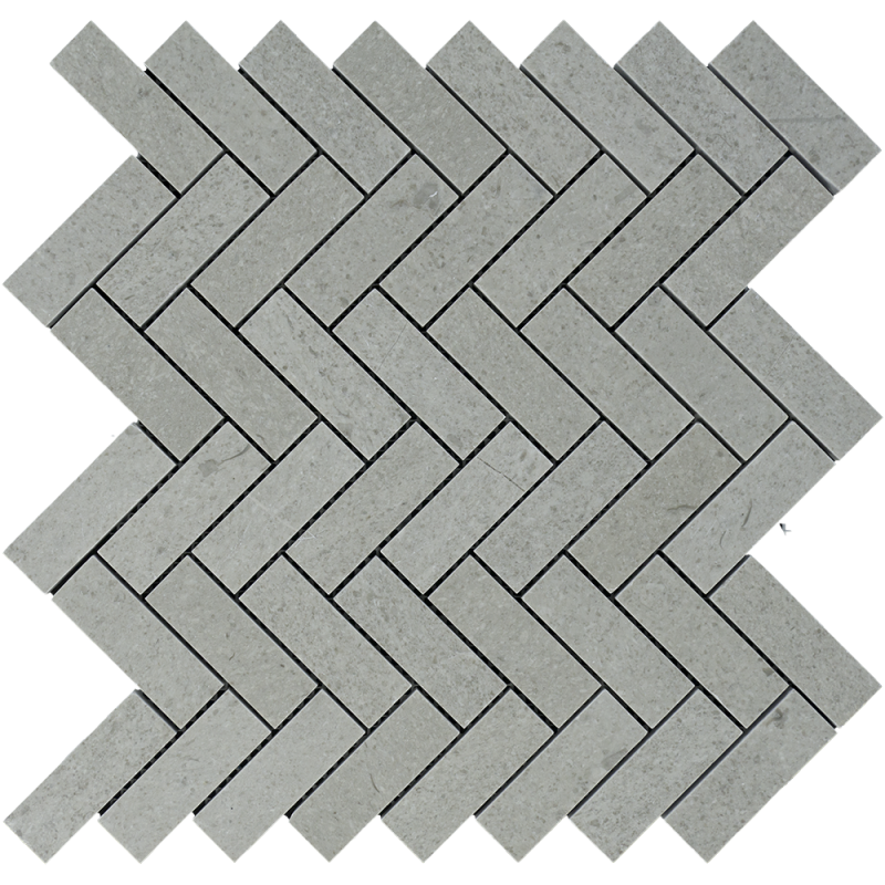 Tao Gray Marble Mosaic - 1" X 3" Herringbone - Polished, Per Pack: 20 Enter Quantity In Sheets