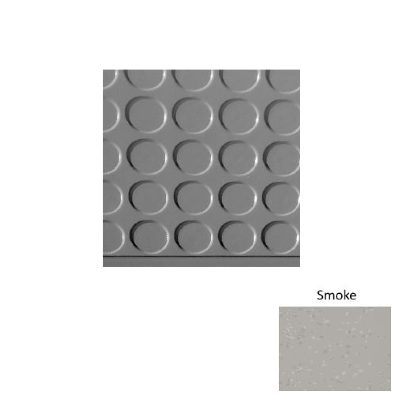 Symmetry 97 Smoke Vantage Raised Circular Rubber (Sq) With Galley Red Abrasive Strip Stair Tread With Dupont Kevlar - Textured