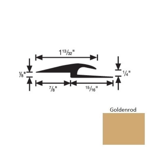 Flextones Goldenrod Vinyl 167 Tile And Carpet Joiner - 1/4" X 12 Ft - Thermoplastic