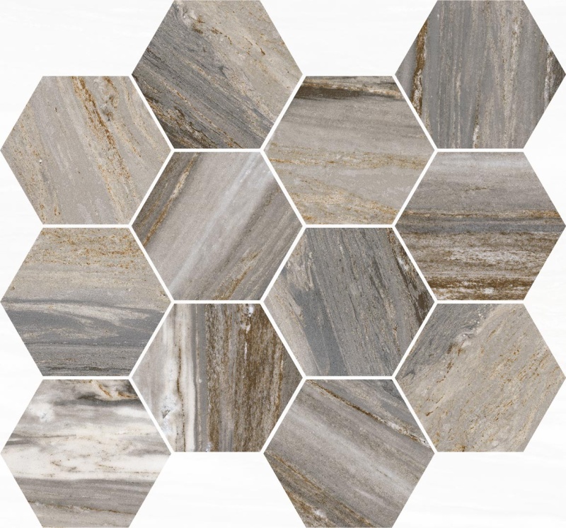 Bellagio Forest Porcelain Mosaic - Hexagon - Natural