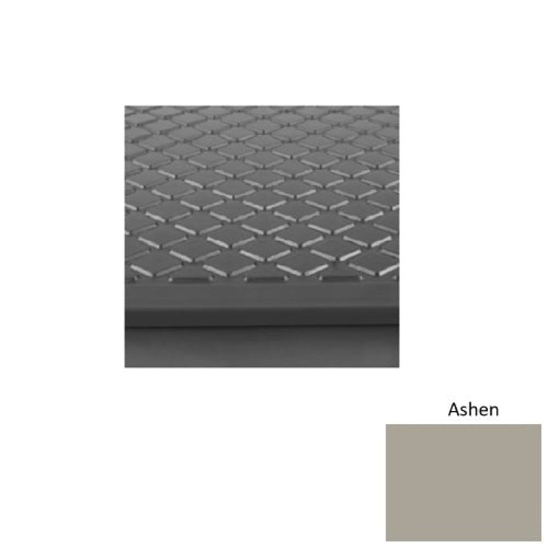 Solid 30 Ashen Diamond Rubber (Sq) With Black Abrasive Strip Stair Tread - Textured