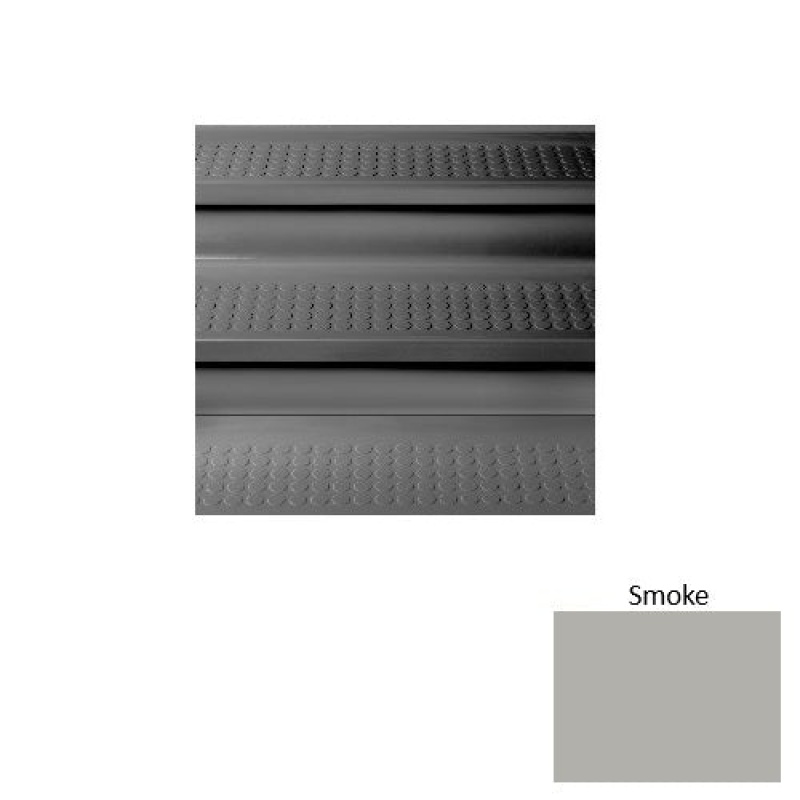 Solid 96 Smoke Vantage With Riser Rubber (Sq) Stair Tread With Dupont Kevlar - Textured
