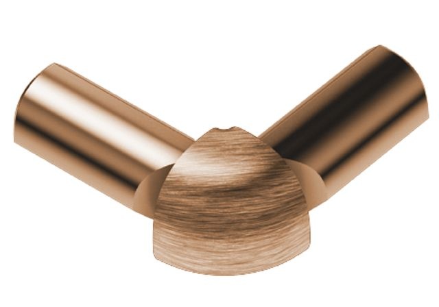Rondec 90 Degree Double Leg Outside Corner Metal Tile Edging Trim - Brushed Copper Anodized Aluminum