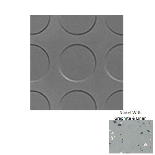 Spextones Nickel With Graphite & Linen Rlt Radial Low Profile Rubber Distinct Designs Tile - Textured - 18" X 18"