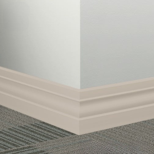 Johnsonite Zephyr Rubber Millwork Contoured Wall Base, 4" x 96" x 3/8", Ambassador