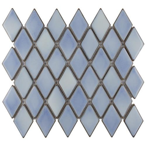 Hudson Kite Frost Blue Porcelain Mosaic - Diamond - Glossy