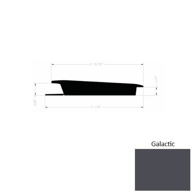 Solid 75 Galactic Rubber Rolling Traffic Transition - 3 1/8" X 9 Ft (108") X 3/8" - 1/4"