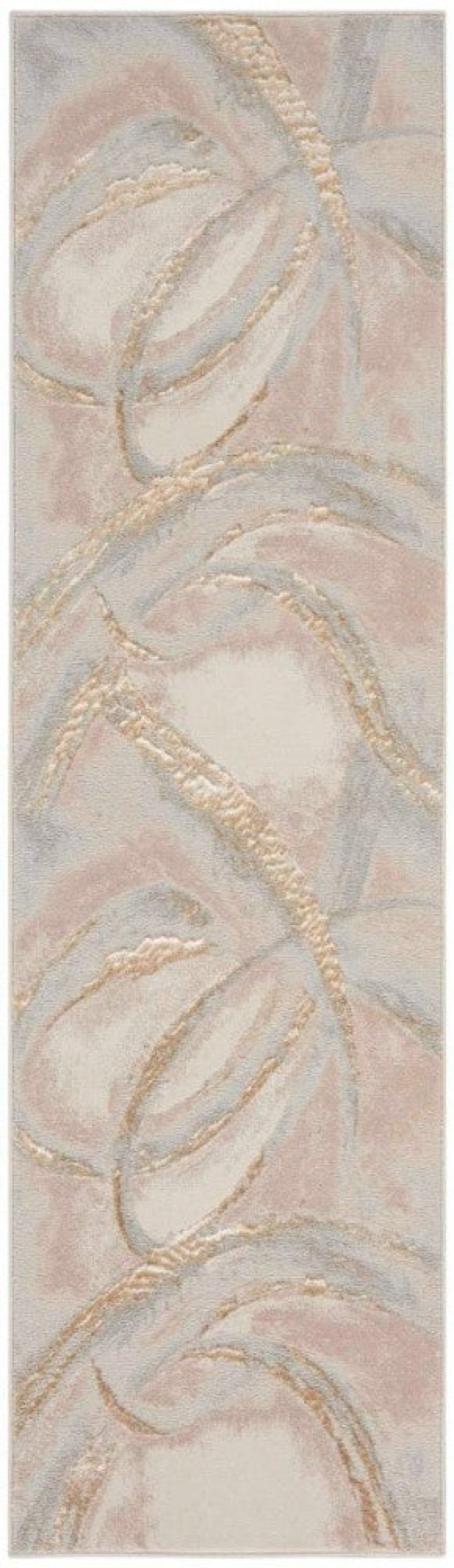 Splash Beige Grey 8 Ft Runner Rug