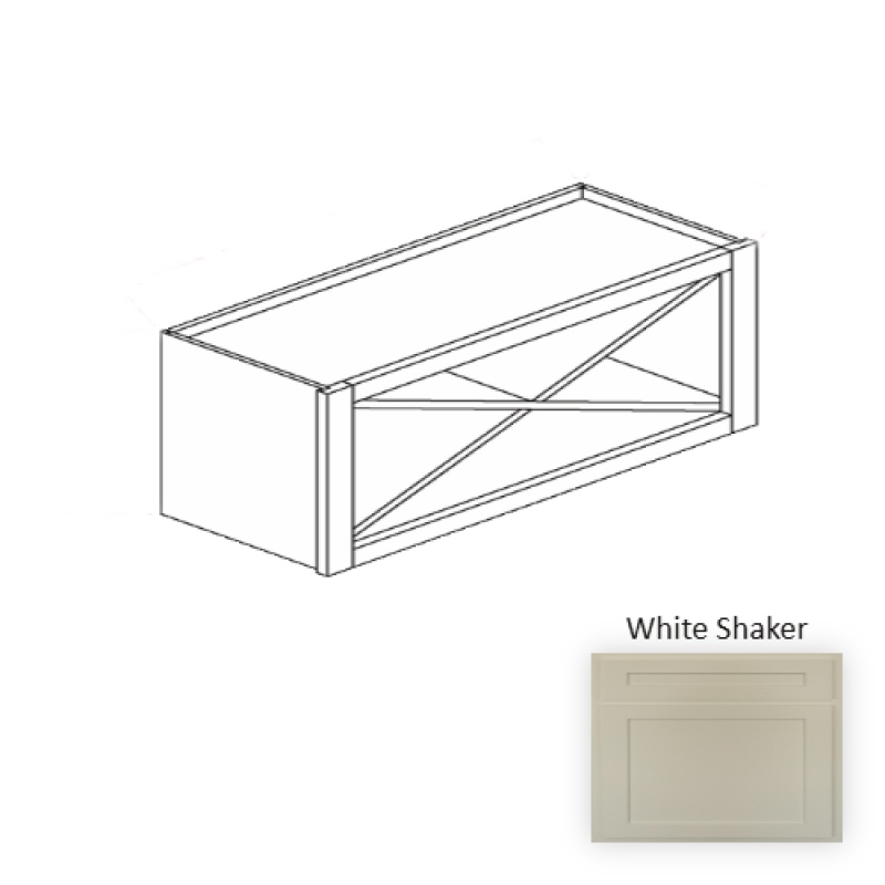 Vision Cabinet White Shaker Wood Kitchen Wine Rack – 30" x 18" x 12" (Assembly Required)