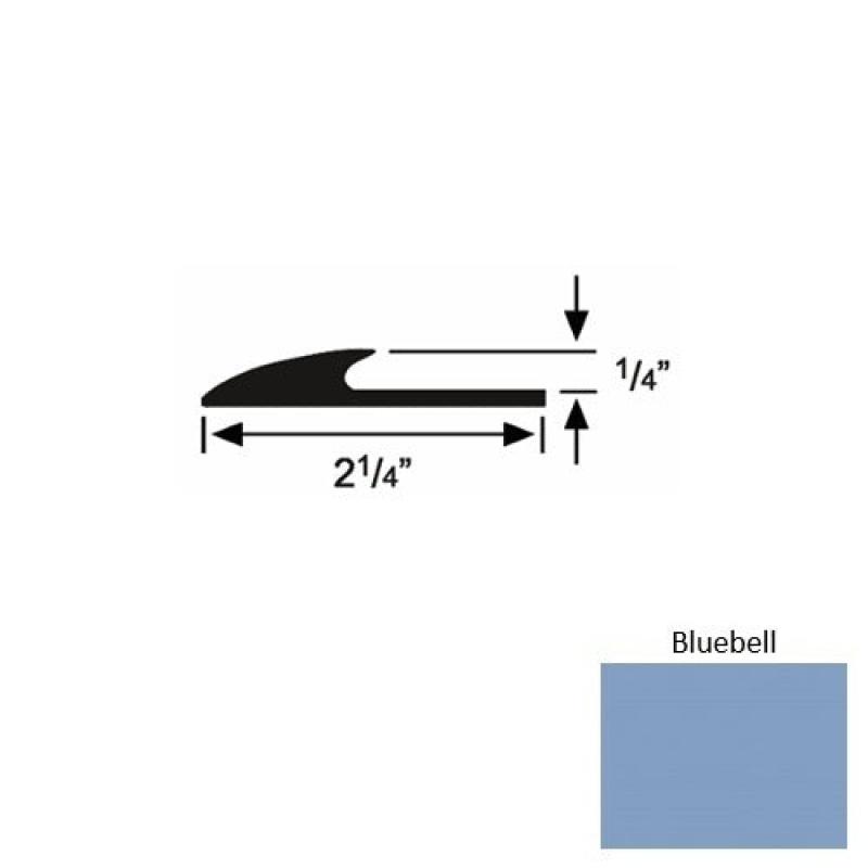 Solid 38 Bluebell Rubber Glue Down Carpet Edge - 2 1/4" X 9 Ft (108") X 1/4"