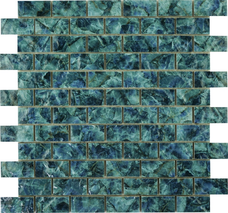 Venus Blue Porcelain Mosaic - 1" x 2" - Glossy