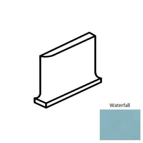 Color Wheel Classic Waterfall Ceramic Wall Trim - 3" X 6" Flat Top Cove Base Corner Right - Semi Gloss