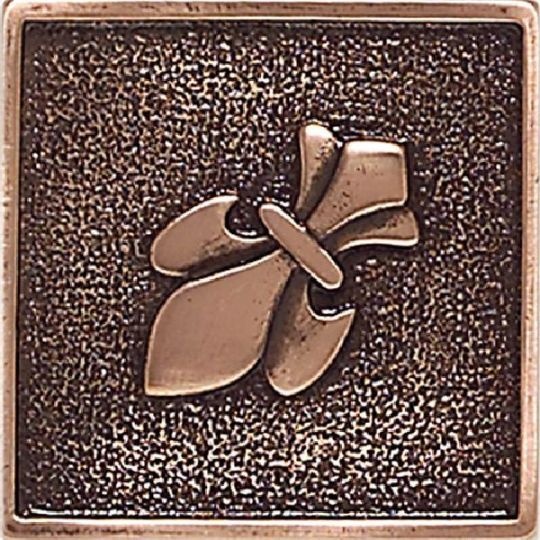 Massalia Copper Metal Wall Trim - 2" X 2" Fleur De Lis Dot - Matte
